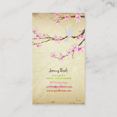 PixDezinesヴィンテージ/ピンクさくらんぼツリートリマー♥♥♥ 名刺 (裏面)