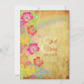 PixDezinesヴィンテージ/Leis/ルアウ（ハワイ式宴会）/ハイビスカス+レインボー 招待状 (正面)