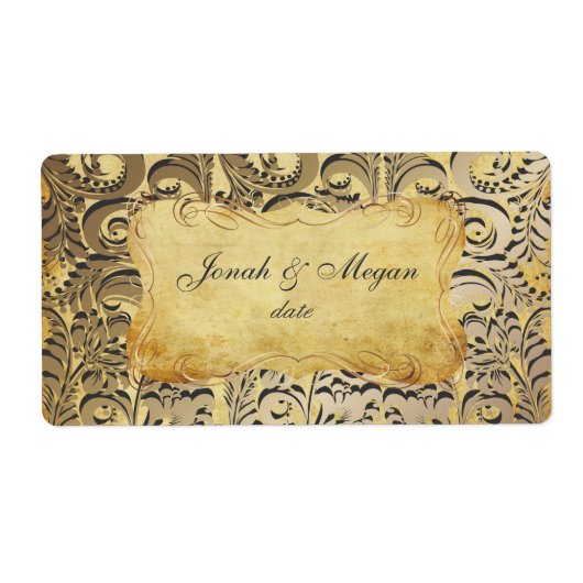 PixDezinesヴィンテージbellissimo damask ラベル (正面)