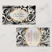 PixDezinesヴィンテージbellissimo damask 名刺 (正面/裏面)