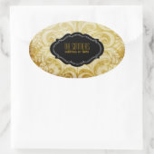 PixDezinesヴィンテージbellissimo damask 楕円形シール (バッグ)