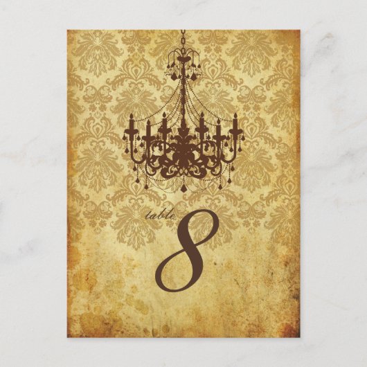 PixDezinesヴィンテージChandelier+Pique Damask ポストカード (正面)