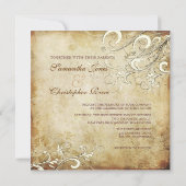 PixDezinesヴィンテージCREAM SWARLS/フェイクParchment 招待状 (裏面)