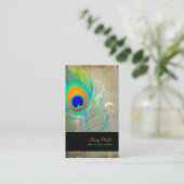 PixDezinesヴィンテージeacock+filigree旋回 名刺 (スタンド正面)