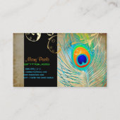 PixDezinesヴィンテージeacock+filigree旋回 名刺 (裏面)