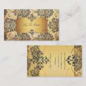 PixDezinesヴィンテージFlorentiusダマスク 名刺 (正面/裏面)