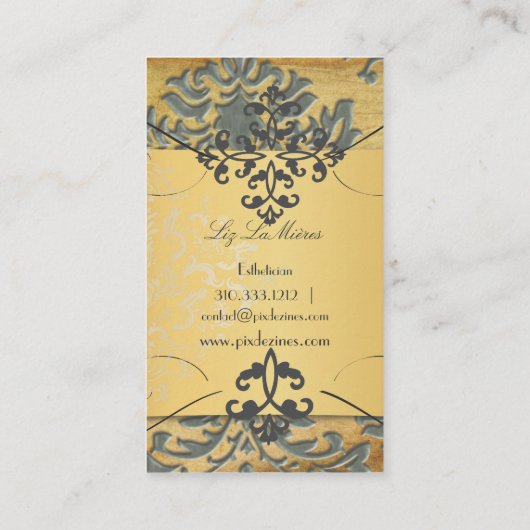 PixDezinesヴィンテージFromitius damask/石板 名刺 (裏面)