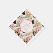 PixDezinesヴィンテージH2赤面ブルゴーニュバラ スタンダードカクテルナプキン (角)