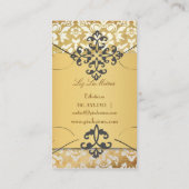 PixDezinesヴィンテージHAUTE COUTOUR DAMASK 名刺 (裏面)