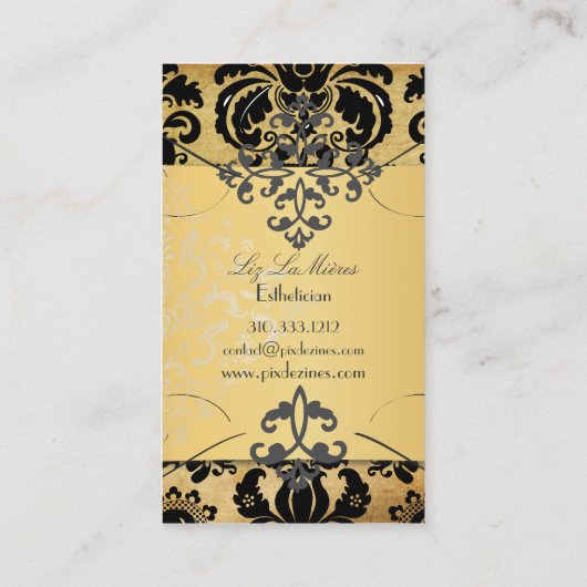 PixDezinesヴィンテージIsabella damask/parchment 名刺 (裏面)