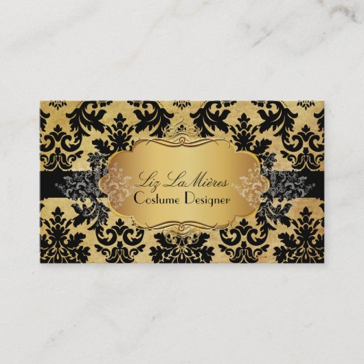 PixDezinesヴィンテージla paloma damask 名刺 (正面)