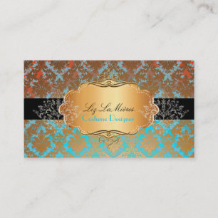 PixDezinesヴィンテージla paloma damask 名刺