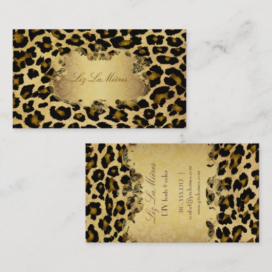 PixDezinesヴィンテージleopard 名刺 (正面/裏面)