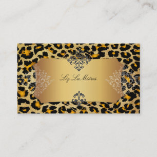 PixDezinesヴィンテージleopard+damask 名刺