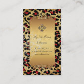PixDezinesヴィンテージleopard+damask 名刺 (裏面)