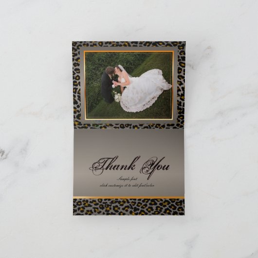 PixDezinesヴィンテージLEOPARD/GRAPHITEバックグラウンド サンキューカード (内部)