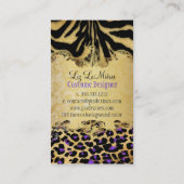 PixDezinesヴィンテージLEOPARD+ZEBRA+フェイク+金ゴールド+LABEL 名刺 (裏面)