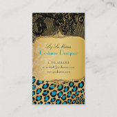 PixDezinesヴィンテージleopard, zebra+lace 名刺 (裏面)
