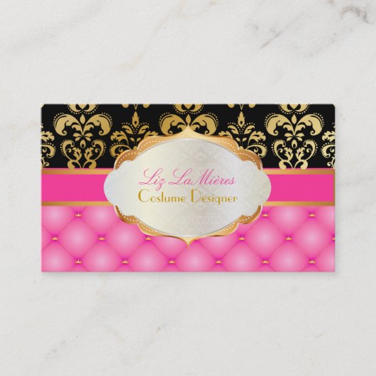 PixDezinesヴィンテージlys damask 名刺 (正面)