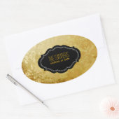 PixDezinesヴィンテージlys damask/DIY背景 楕円形シール (封筒)