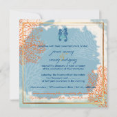 PixDezinesヴィンテージmaui coral+seahose、ビーチ 招待状 (裏面)