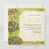 PixDezinesヴィンテージmonstera+swarls/diy背景 招待状 (裏面)