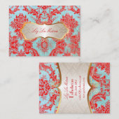 PixDezinesヴィンテージnatasha damask 名刺 (正面/裏面)