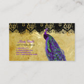 PixDezinesヴィンテージpeacock+lace/diyフォント 名刺 (裏面)