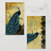 PixDezinesヴィンテージpeacock+lace/diyフォント 名刺 (正面/裏面)