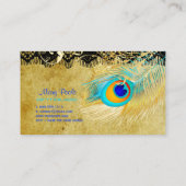 PixDezinesヴィンテージpeacock+lace/diyフォント 名刺 (裏面)