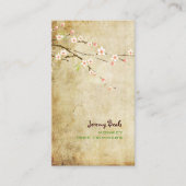 PixDezinesヴィンテージPINKさくらんぼBROWS/桜♥♥ 名刺 (正面)