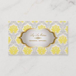 PixDezinesヴィンテージpique damask/yellow+gray 名刺