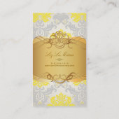 PixDezinesヴィンテージpique damask/yellow+gray 名刺 (裏面)