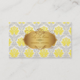 PixDezinesヴィンテージpique damask/yellow+gray 名刺
