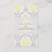 PixDezinesヴィンテージpique damask/yellow+gray 名刺 (裏面)