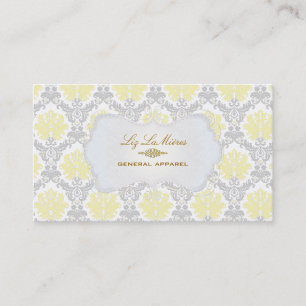 PixDezinesヴィンテージpique damask/yellow+gray 名刺