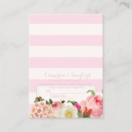 PixDezinesヴィンテージprimrose/座席表 プレイスカード (正面)