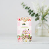 PixDezinesヴィンテージprimrose、peonies 名刺 (スタンド正面)