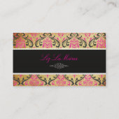 PixDezinesヴィンテージRossi Damask/black+pink 名刺 (裏面)