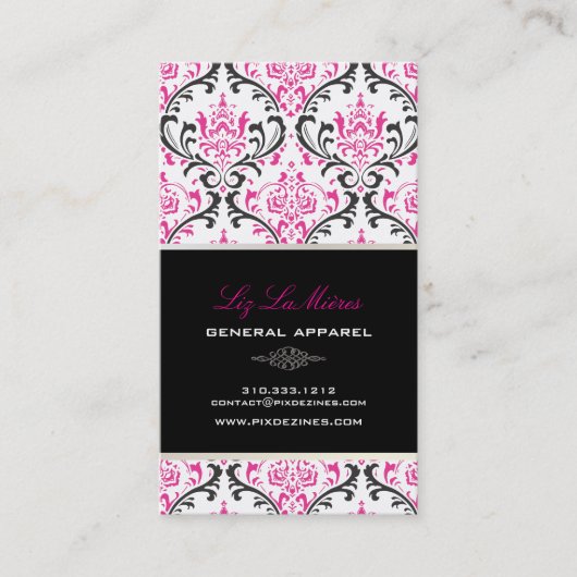 Pixdezinesヴィンテージrossi damask/diy背景 名刺 (正面)