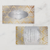 PixDezinesヴィンテージsabine damask 名刺 (正面/裏面)