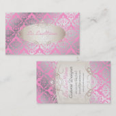 PixDezinesヴィンテージsabine damask 名刺 (正面/裏面)