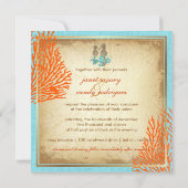 PixDezinesヴィンテージseahors+coral/linen 招待状 (裏面)