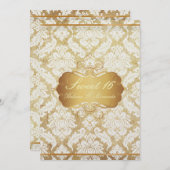PixDezinesヴィンテージSweet 16/venezia damask 招待状 (正面/裏面)