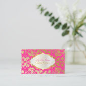 PixDezinesヴィンテージtanza damask/フェイク金ゴールド+pearl 名刺 (スタンド正面)