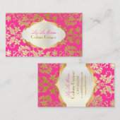 PixDezinesヴィンテージtanza damask/フェイク金ゴールド+pearl 名刺 (正面/裏面)