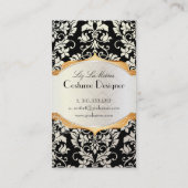 PixDezinesヴィンテージtanza damask/black+pearl 名刺 (裏面)