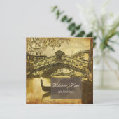 PixDezinesヴィンテージVenezia、Rialto Bridge/Swarls 招待状 (スタンド正面)