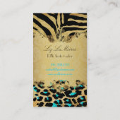 PixDezinesヴィンテージzebra+leopard 名刺 (裏面)