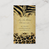 PixDezinesヴィンテージzebra+leopard 名刺 (裏面)